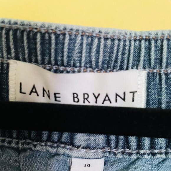 Lane Bryant Women’s Plus Drawstring Pull-On Wide Leg Distressed Jean Size 14 - Picture 5 of 5